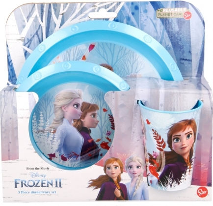 Stor Feeding Set Frozen Ii Blue Forest made of Plastic Blue 3pcs