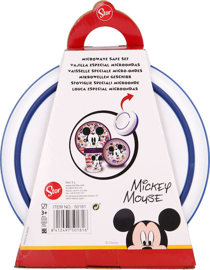 Stor Feeding Set It´s a Mickey Thing made of Plastic with Non-Slip Base Blue 3pcs