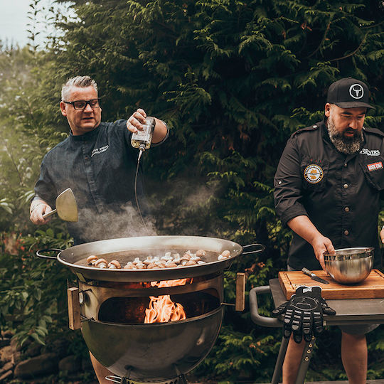 Moesta BBQ 10164 Σετ Τηγάνια Ψησταριάς XXL με Βάσεις για το Δαχτυλίδι Στήριξης