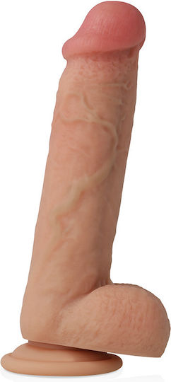 Cyber Silicock Cyber Silicock Ultra Realistic Soft Liquid Silicone Ρεαλιστικό Dildo με Όρχεις και Βεντούζα Flesh 21cm