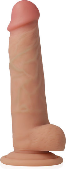 Cyber Silicock Cyber-Silikone Ultrarealistisches weiches Flüssigsilikon Realistisches Dildo mit Hoden und Saugnapf Fleisch 18cm