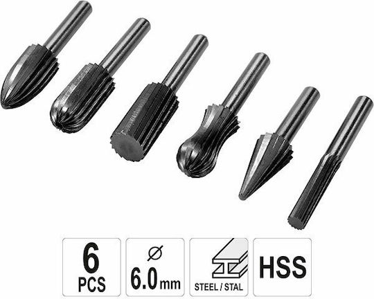 Yato Abrasive Cutters HSS for Metal Cutter Set HSS for Metal \ Wood \ Aluminum \ Plastic 55mm x 6mm 6pcs