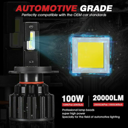 NovSight Lamps Car F06 H4 LED 6000K Cold White 12-24V 45W 2pcs