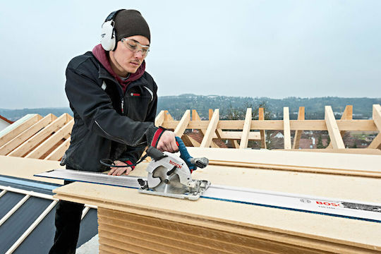 Bosch GKS 55+ GCE Professional Δισκοπρίονο 1350W με Ρύθμιση Ταχύτητας και με Σύστημα Αναρρόφησης