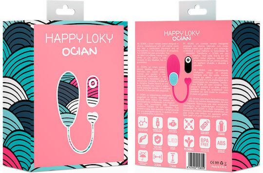 Dream Love Happy Loky Ocian Vibrator Egg with Remote Control 19.5cm Pink