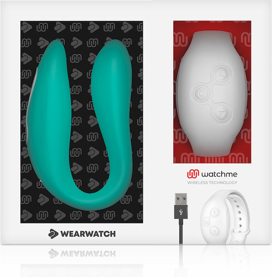 WatchMe Δονητής για Ζευγάρια με Remote Control Dual Pleasure Wireless Technology Aquamarine / Snowy