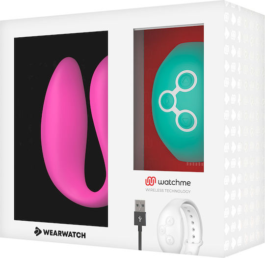 WatchMe Δονητής για Ζευγάρια με Remote Control Dual Pleasure Wireless Technology Fuchsia / Aquamarine