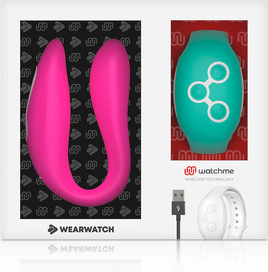 WatchMe Δονητής για Ζευγάρια με Remote Control Dual Pleasure Wireless Technology Fuchsia / Aquamarine