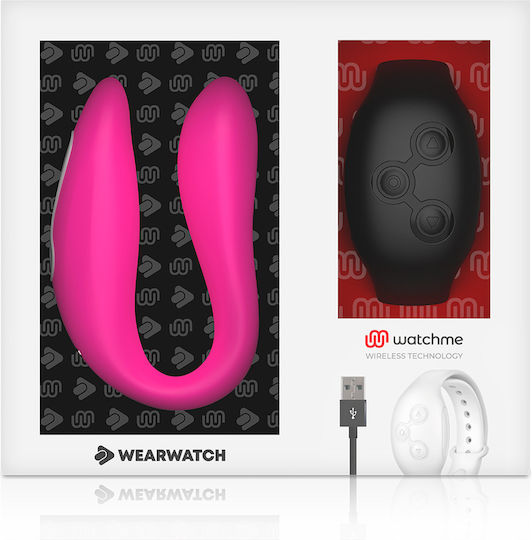 WatchMe Δονητής για Ζευγάρια με Remote Control Dual Pleasure Wireless Technology Fuchsia / Jet Black