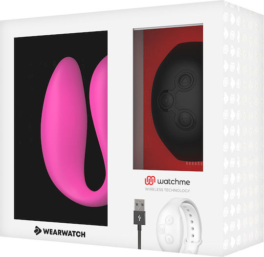 WatchMe Δονητής για Ζευγάρια με Remote Control Dual Pleasure Wireless Technology Fuchsia / Jet Black