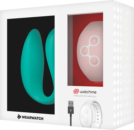 WatchMe Δονητής για Ζευγάρια με Remote Control Dual Pleasure Wireless Technology Light Aquamarine / Coral