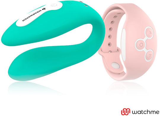 WatchMe Δονητής για Ζευγάρια με Remote Control Dual Pleasure Wireless Technology Light Aquamarine / Coral
