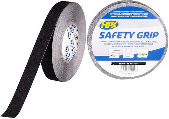 HPX Safety Grip Black Αυτοκόλλητη Αντιολισθητική Ταινία Μαύρη 18mx25mm