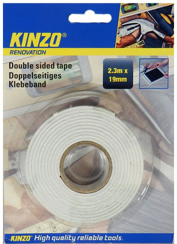Kinzo White Αυτοκόλλητη Ταινία Διπλής Όψης Λευκή 2.3mx19mm