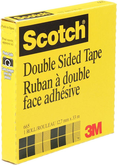 Scotch Scotch Permanent 665 Αυτοκόλλητη Ταινία Διπλής Όψης Διάφανη 32.9mx12.7mm