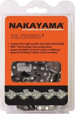 Nakayama Bg13s045 Chainsaw Chain with Pitch 3/8"LP, Gauge .050"-1.3mm & Number of Guides 45E