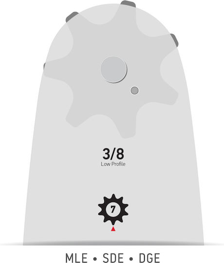 Oregon Single Rivet Chainsaw Blade 35cm (14") for Chain with Step 3/8"LP, Guide Thickness .050"-1.3mm & Number of Drivers 52E