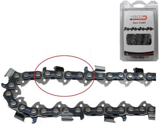 Visco Parts 358-72ΜΣ Kettensägekette mit Teilung 3/8", Treibgliedstärke .058"-1.5mm & Anzahl der Treibglieder 72Translate to language 'German' the following specification unitfor an e-commerce site in the category 'Chainsaw Chains '.Reply with translation only.E