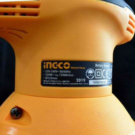 Ingco RS3208 Έκκεντρο Τριβείο Χούφτας 125mm Ρεύματος 320W με Σύστημα Αναρρόφησης