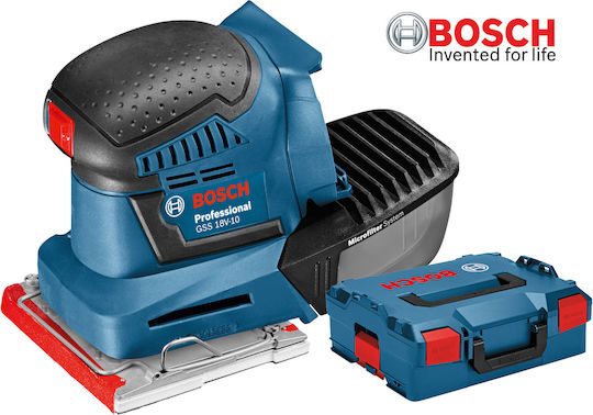 Bosch GSS 18V-10 Professional Παλμικό Τριβείο 18V Solo με Ρύθμιση Ταχύτητας και με Σύστημα Αναρρόφησης