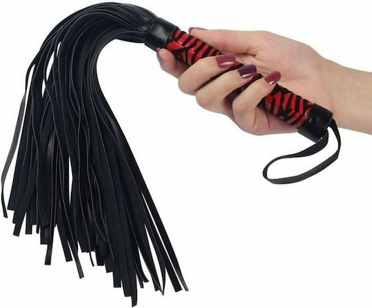 Lovetoy Whip Me Baby Leather Whip Μαστίγιο Black / Red