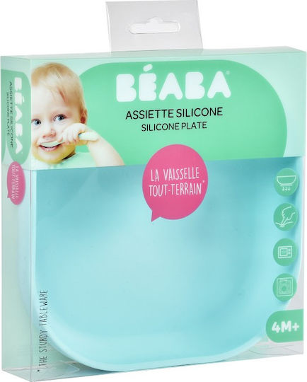 Beaba Baby Food Plate made of Silicone Light Blue