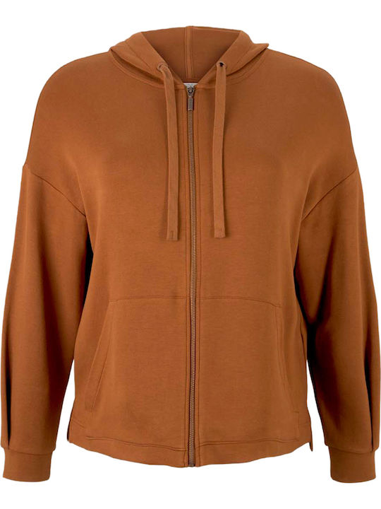 Γυναικεία Ζακέτα Φούτερ με Κουκούλα Amber Brown