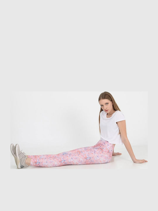 Yoga Γυναικείο Μακρύ Κολάν Ψηλόμεσο Ροζ