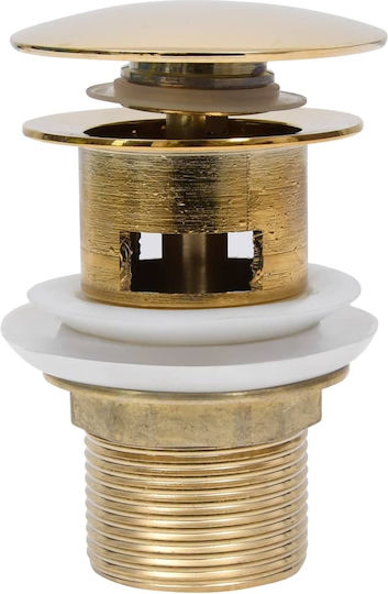 vidaXL Cupru Supapă Chiuveta cu Preaplin, Ieșire 40mm și Dimensiune 6.4x6.4cm Auriu
