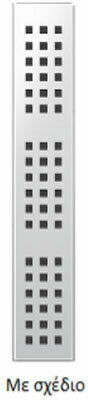 Mesateknik Channel Shower with Output 50mm and Size 60x6.5cm Silver