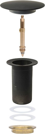 vidaXL Supapă Alamă Chiuvetă Cu Ieșire 40mm și Dimensiune 6.4x6.4cm Neagră