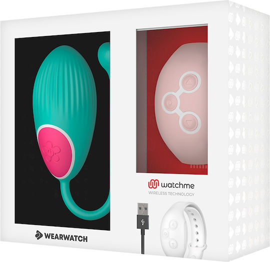 WatchMe Δονητής για Ζευγάρια με Remote Control Egg Wireless Technology Aquamarine / Coral