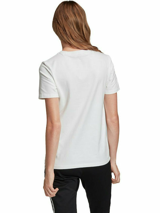 Adidas Trefoil Γυναικείο T-shirt Λευκό με Στάμπα