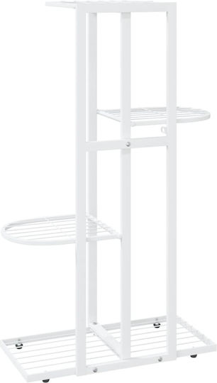 vidaXL Raft pentru ghiveci Metal Alb 43bucx22bucx76buccm.