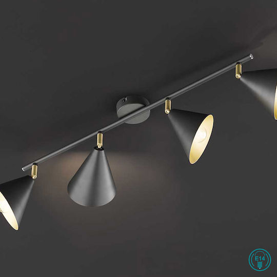 Wofi Gloria 957 Spot mit 4 Lichtern und mit Fassung E14 in Gray Farbe