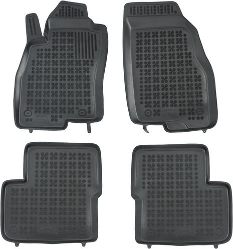 Rezaw Plast Set of Front and Rear Mats 4pcs Tray Type for Fiat Grande Punto 2005+ Black