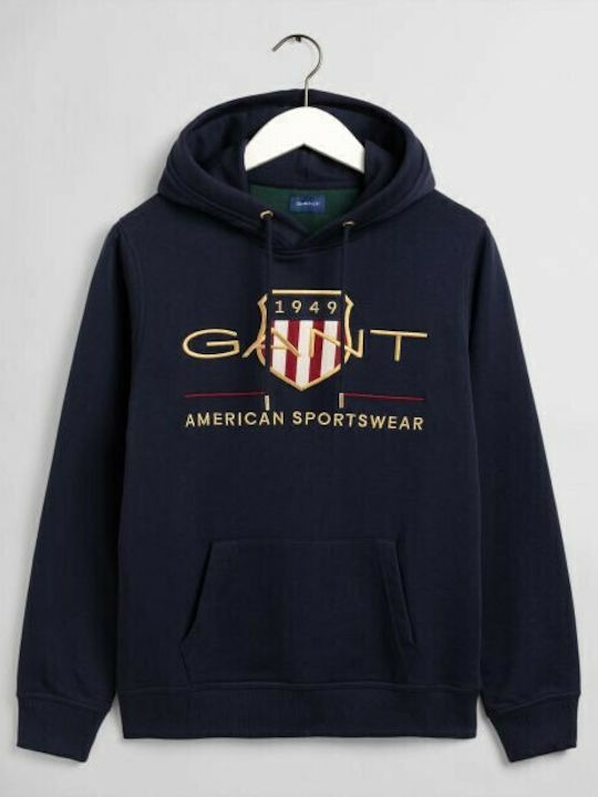 Archive Shield Sweatshirt with Hood Navy