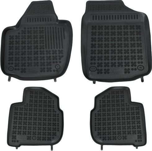 Rezaw Plast Set of Front and Rear Mats 4pcs Tray Type for Seat Toledo Skoda Rapid 2014+ Black