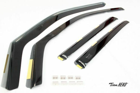Heko Set of Windbreakers Front and Rear Car Dark Fime for Mercedes-Benz E Class 4pcs