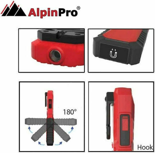 AlpinPro Rechargeable Workshop Light LED IPX4 with Brightness up to 420lm Worker+ Blue
