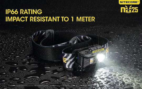 NiteCore Rechargeable Headlamp LED IP66 with Maximum Brightness 360lm NU25 Yellow