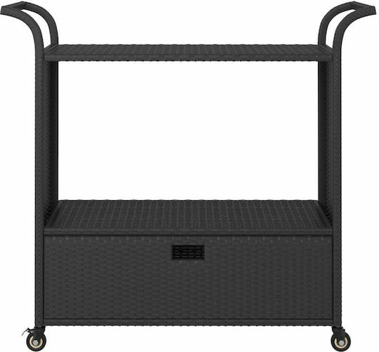 Masa Bar pentru spații exterioare Ratan Negru 100x45x97buc