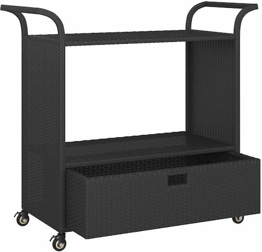 Masa Bar pentru spații exterioare Ratan Negru 100x45x97buc