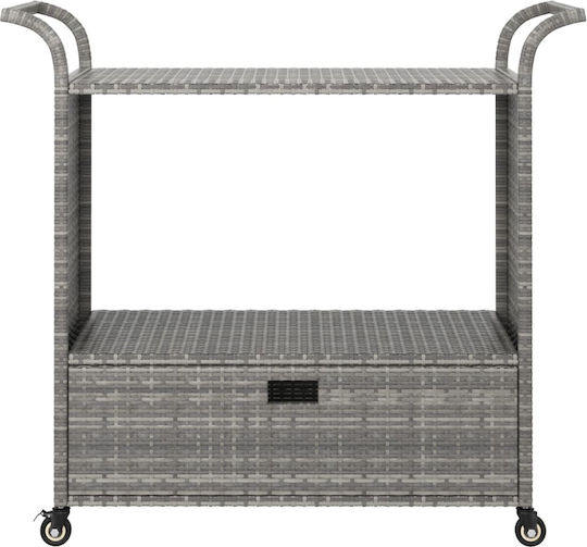 Τραπέζι Μπαρ Εξωτερικού Χώρου Rattan Γκρι 100x45x97εκ.