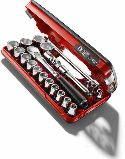 Facom Dbox Set Ratchet 1\2" 21pcs SL.DBOX1PB