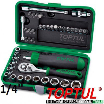 Toptul Ратчетни и гнездови гарнитури 1\4" 41бр
