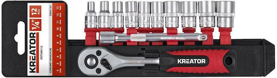 Kreator Ratschen- & Steckschlüssel-Sets 1\4" 12Stück