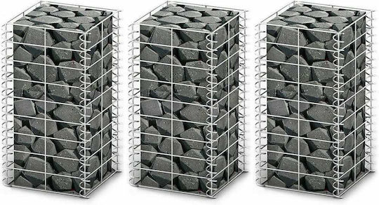 vidaXL Garden Fencing Material 3pcs Silver