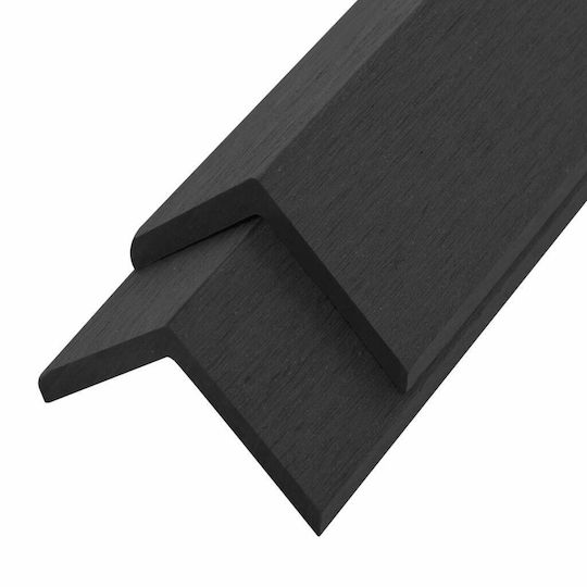 vidaXL Deck Ecke für Gartenboden aus WPC 170x4.5cm 5Stück 170cm Schwarz