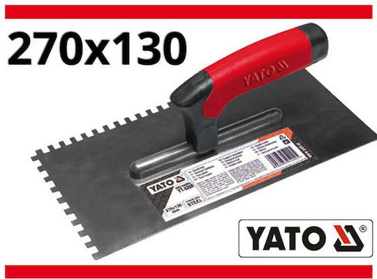 Yato Tile Spatula Inox Serrated 270x130mm with Plastic Handle with Tooth 8x8mm YT-5203